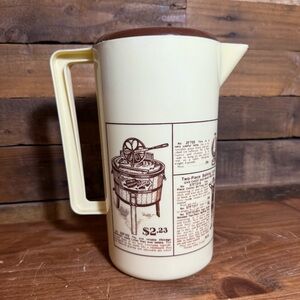 Vintage 70's Plastic Pitcher Sears Roebuck & Co 1906 Catalog  Brown  Advertising